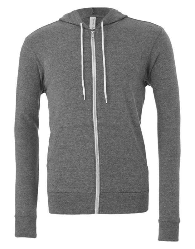 Sponge Fleece Full-zip Hoodie With Ribbed Cuffs And Split-pouch Pocket