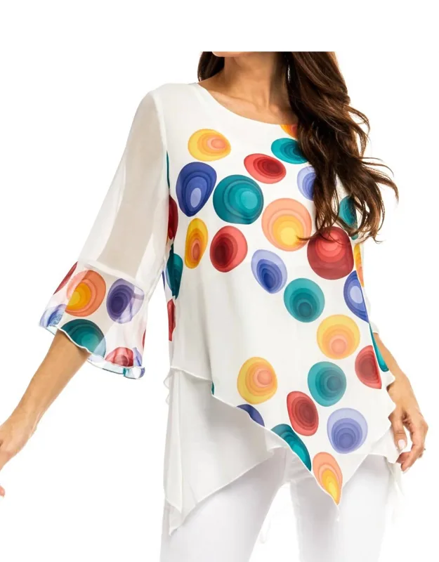 Chiffon Multi-colored Dot Blouse