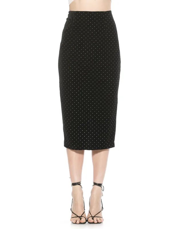 Jayden Skirt Luxe Velvet Midi With Crystals