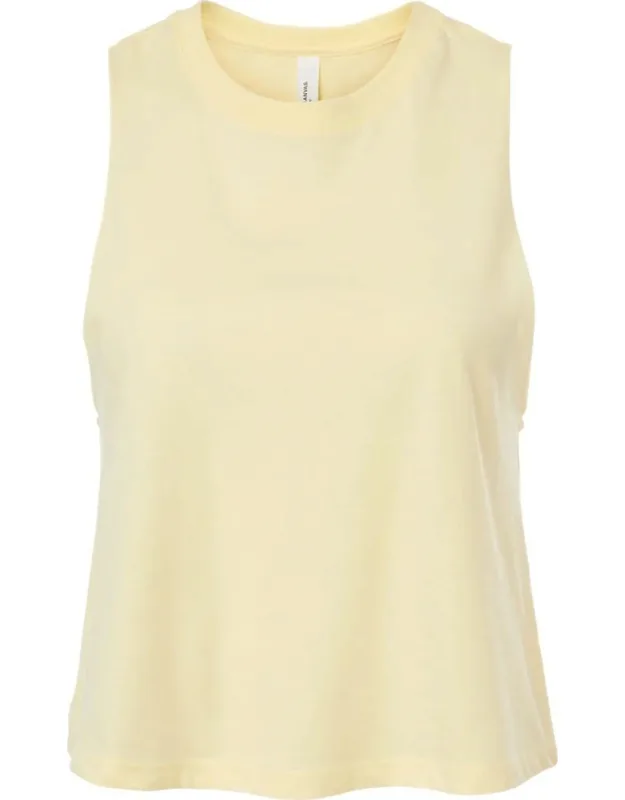 Racerback Crop Tank, Relaxed Fit, Raw Edge Armholes