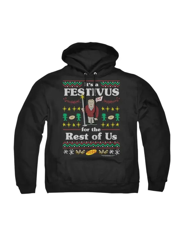 Seinfeld Festive Festivus Adult Pull Over Hoodie / Hooded Sweatshirt - Stylish & Guaranteed Authentic