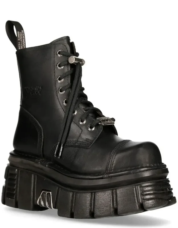 Leather Combat Tower Boots