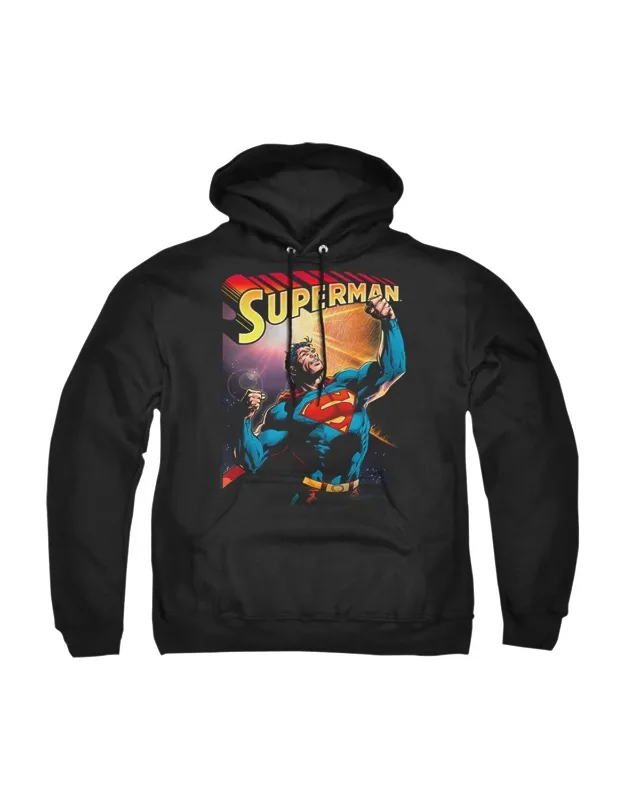 Superman Victory Pull Over Hoodie - Stylish Everyday Wear, 50% Cotton 50% Polyester