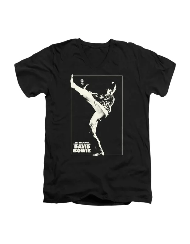 David Bowie The Man Cover Short Sleeve V Neck Premium Cotton T-shirt