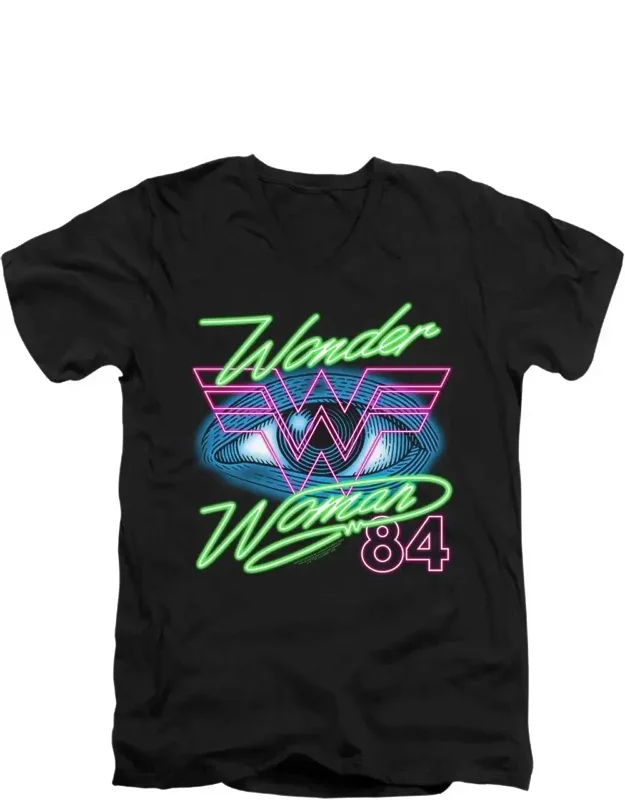 Wonder Woman 84 Eye Short Sleeve V Neck Premium Cotton T-shirt