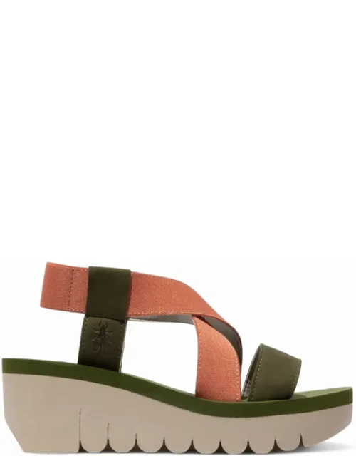 Yabi922fly Cupido Leather Sandals Espadrille Platform Wedges