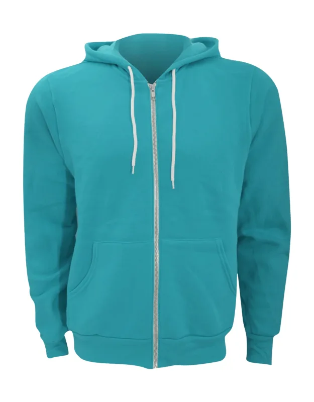 Canvas Zip-up Polycotton Fleece Hoodie With Cord And Taping