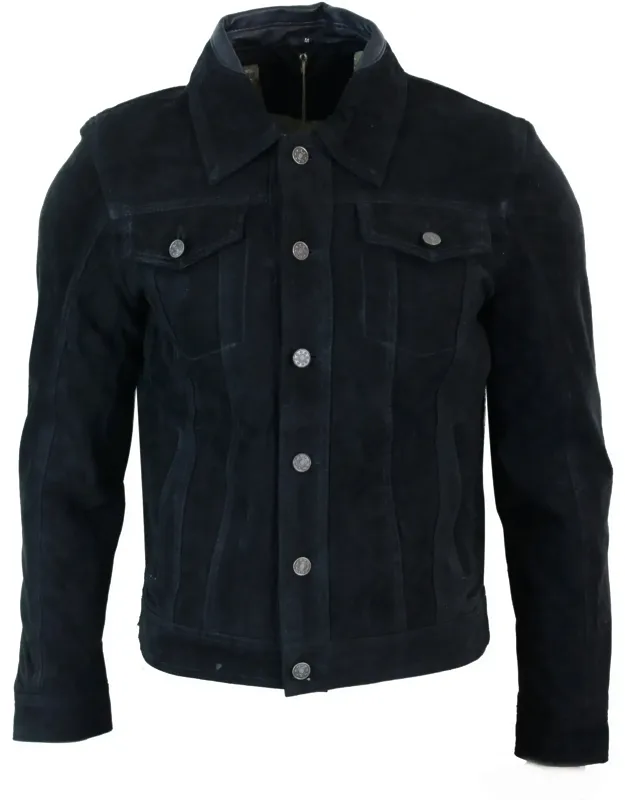 Vintage Denim Retro Suede Leather Jacket