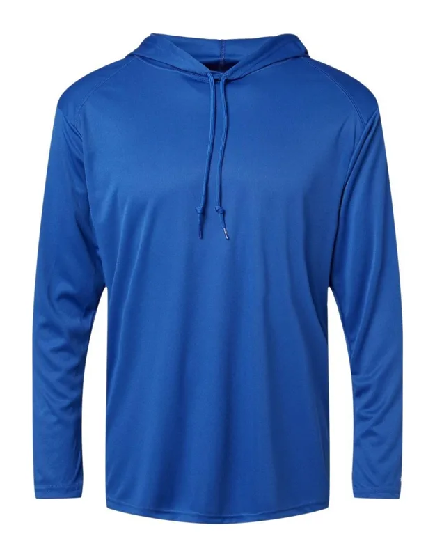 Badger B-core Hooded Long Sleeve T-shirt With Hood And Anti-microbial Fabric