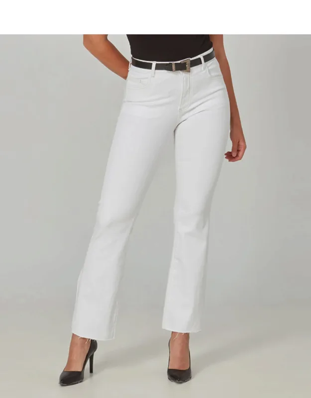 Billie High Rise Bootcut Jeans With Side Slit Detail And Raw Edge Hem