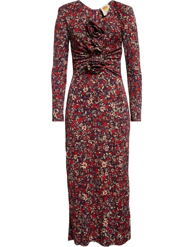 Long Sleeve Knot Midi Dress