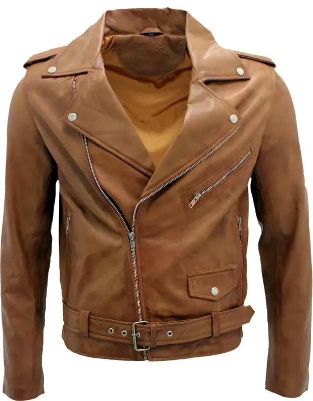 Classic Brando Leather Biker Jacket-antalya