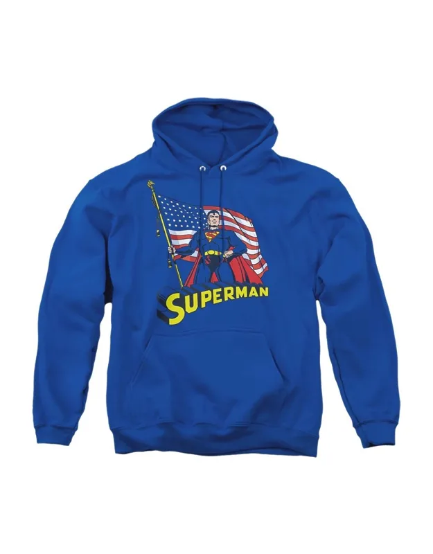Superman American Flag Hoodie / Hooded Sweatshirt, 50% Cotton And 50% Polyester