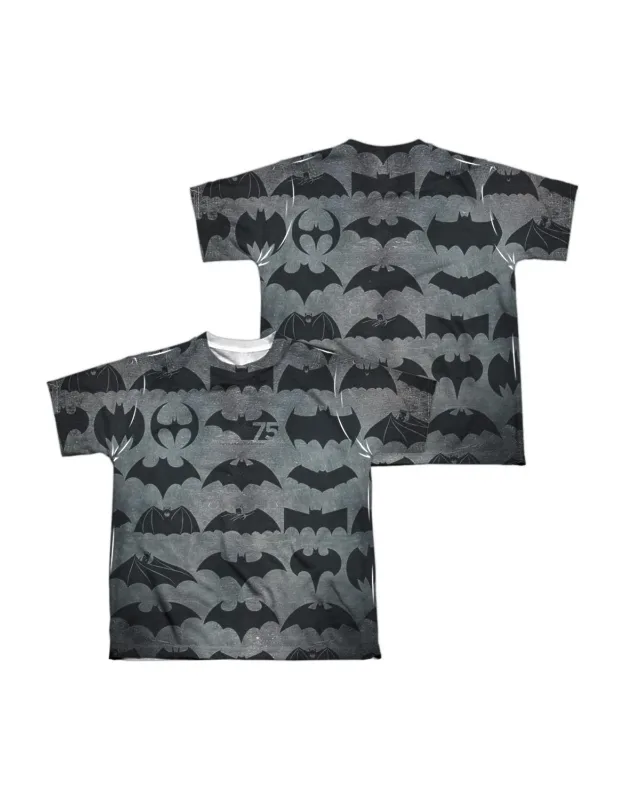 Batman 75 Symbols (front/back Print) Short Sleeve Poly Crew Tee / T-shirt