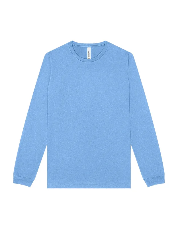 Heather Cvc Long Sleeve Tee, 4.2 Oz., 52/48 Airlume Combed And Ringspun Cotton/polyester