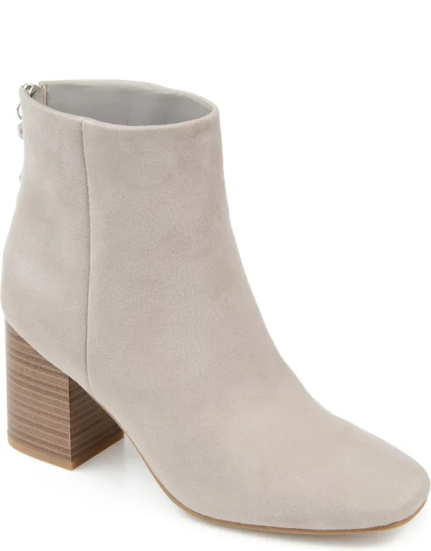 Audrina Bootie With Block Heel And Back Zipper