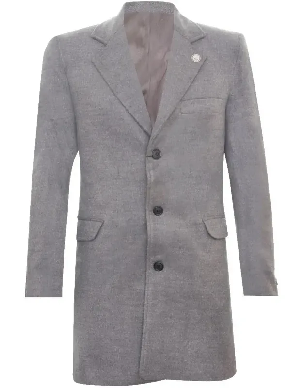 Long Wool Slim Fit Overcoat