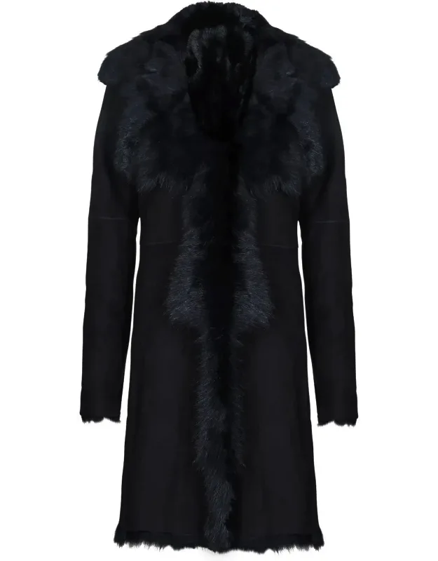 Toscana Sheepskin Suede Trench Coat-tbilisi With Luxurious Revere Collar And Custom Length Options