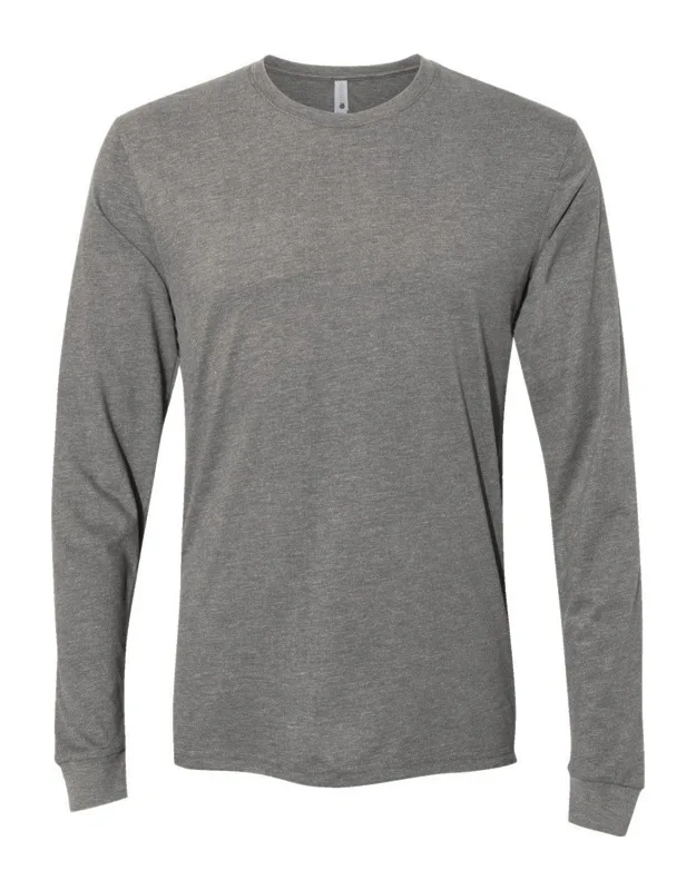 Next Level Sueded Long Sleeve T-shirt With 2" Ribbed Cuffs And Tear Away Label