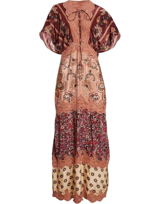 Lace Short Sleeve Maxi Dress