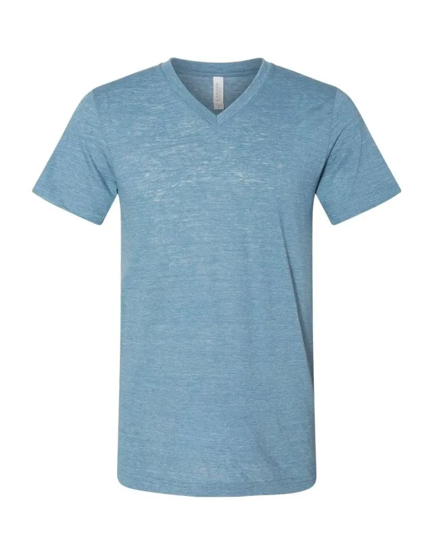 Textured Jersey V-neck Tee - Marble Colors, Retail Fit