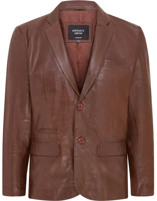 Slim Leather Italian Blazer