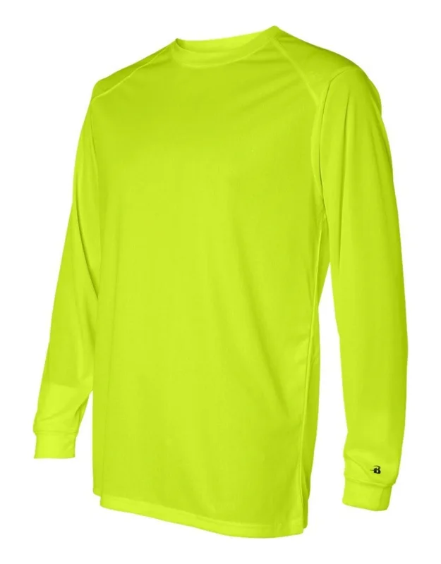 B-core Long Sleeve T-shirt With Moisture Management Fabric And Sport Paneled Shoulders