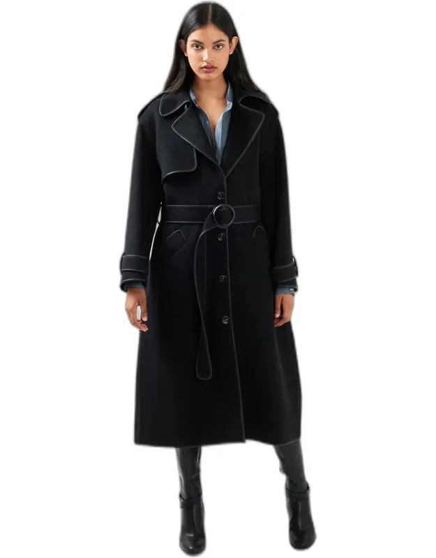 Million Reasons Belted Coat With Wool Blend And Easy-moving Back Vent