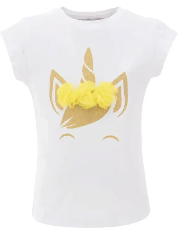 Tulle Unicorn T-shirt With Flower Crown