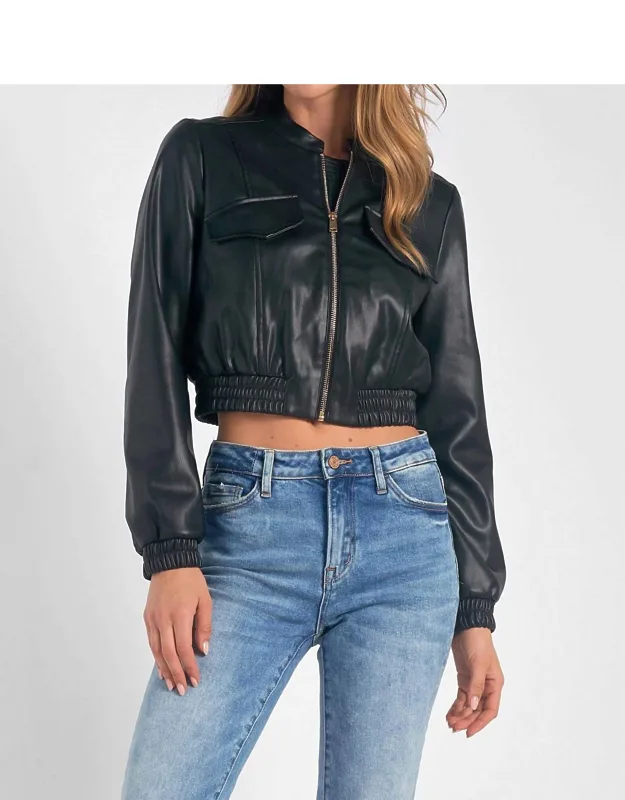 Cropped Bomber Jacket