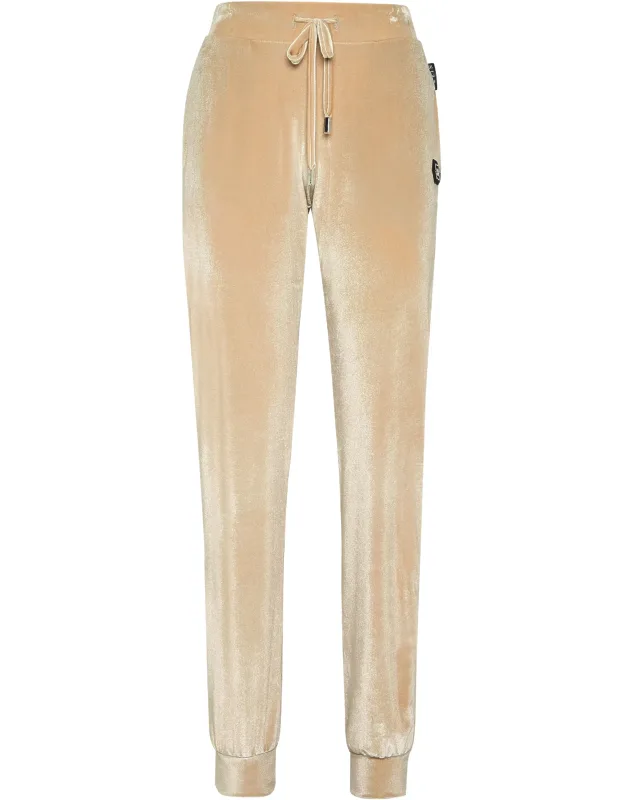 Jogging Trousers With Soft Stretch Chenille And Two Slit Pockets