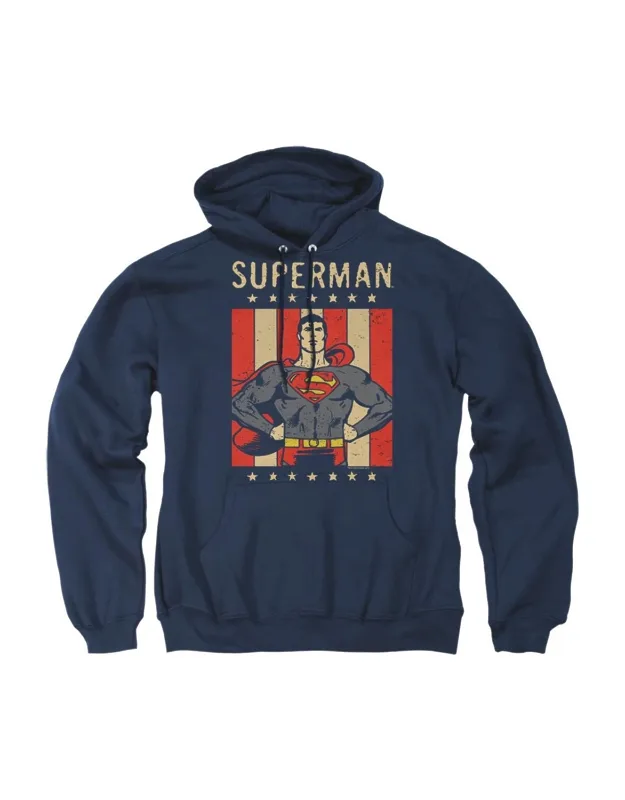 Dc Comics Retro Liberty Adult Pull Over Hoodie / Hooded Sweatshirt - Stylish & Guaranteed Authentic