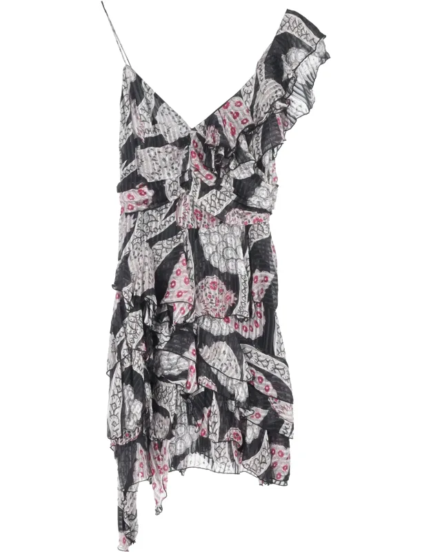 Printed Ruffled Mini Dress