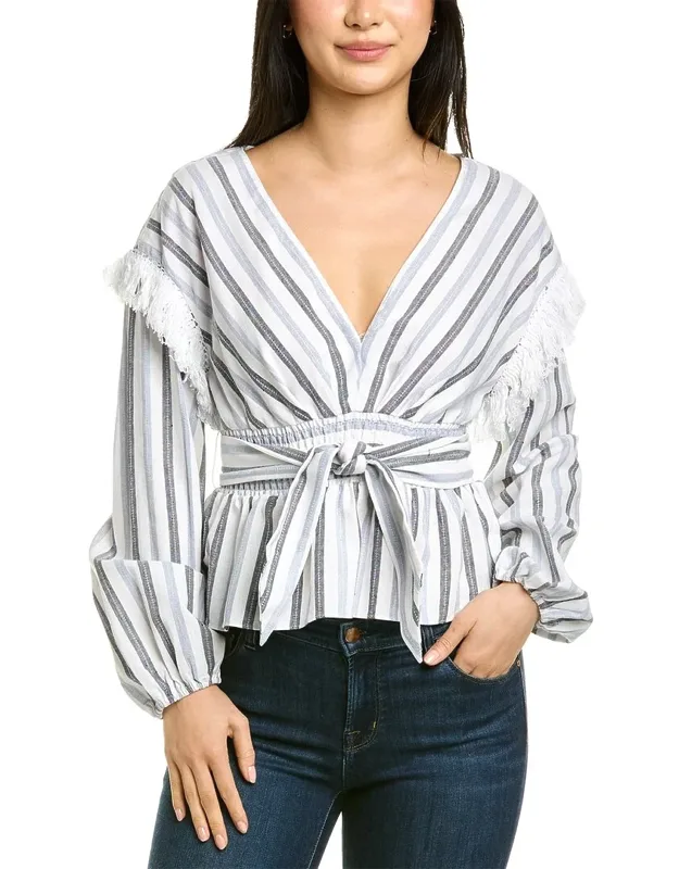 Linen-blend Top