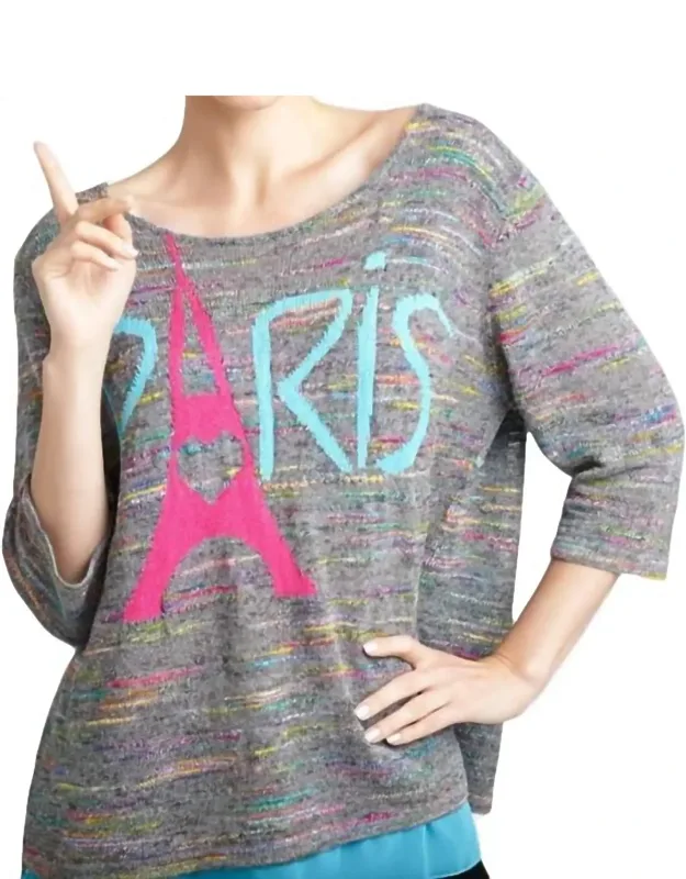 Melange Back Button Sweater