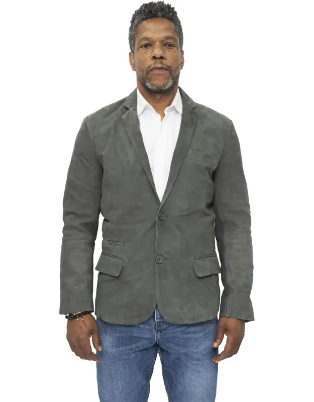 Slim Goat Suede Italian Blazer Jacket