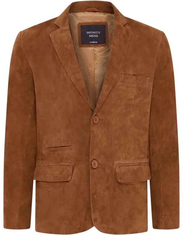 Slim Goat Suede Blazer Jacket-somero With Premium Construction And Elegant Cuff Buttons