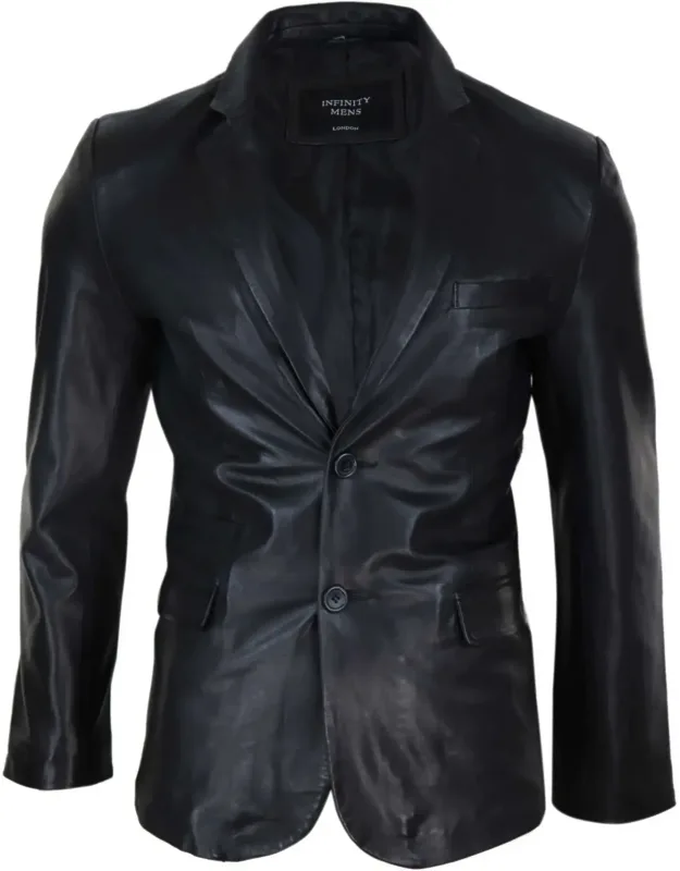 Classic Leather 2 Button Jacket