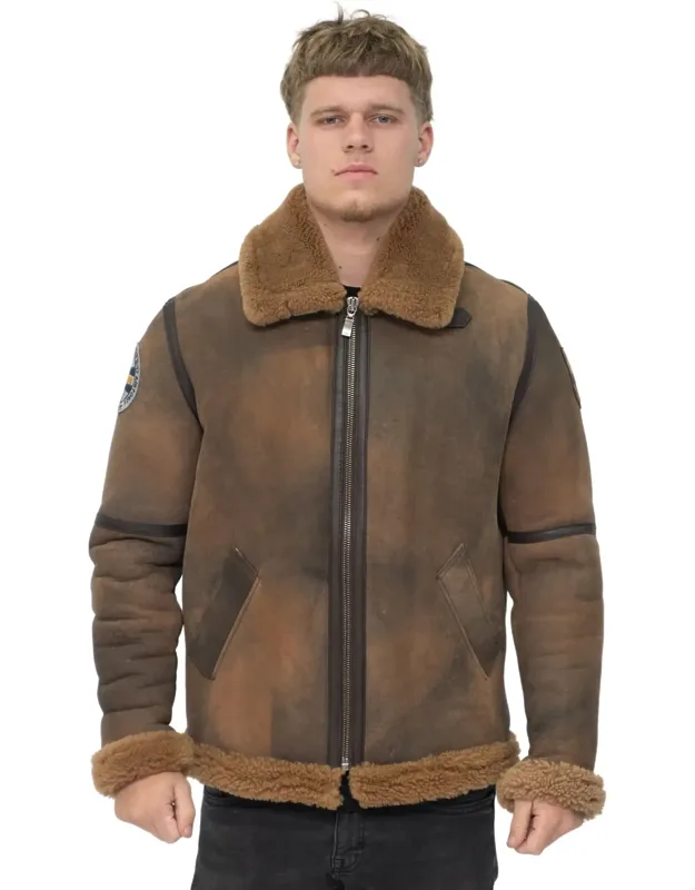 B3 Sheepskin Bomber Jacket-hemsworth With Rugged Durability And Comfort