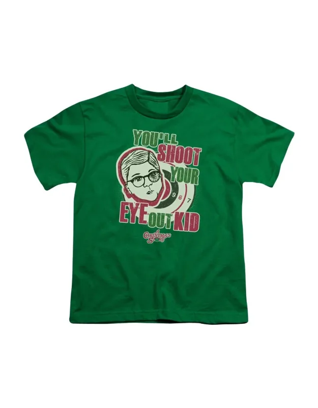 A Christmas Story Youll Shoot Your Eye Out Short Sleeve Youth Tee / T-shirt - Stylish 100% Cotton