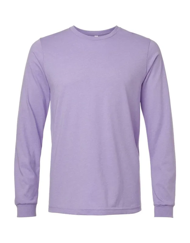 Heather Cvc Long Sleeve Tee, 4.2 Oz., 52/48 Airlume Combed And Ringspun Cotton/polyester