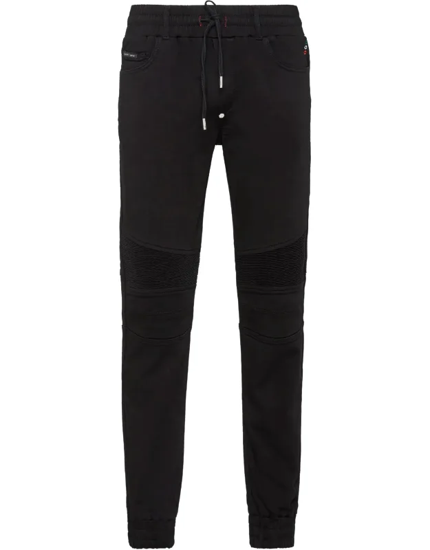Jogging Trousers Basic With Elastic Waistband And Ribbing Inserts