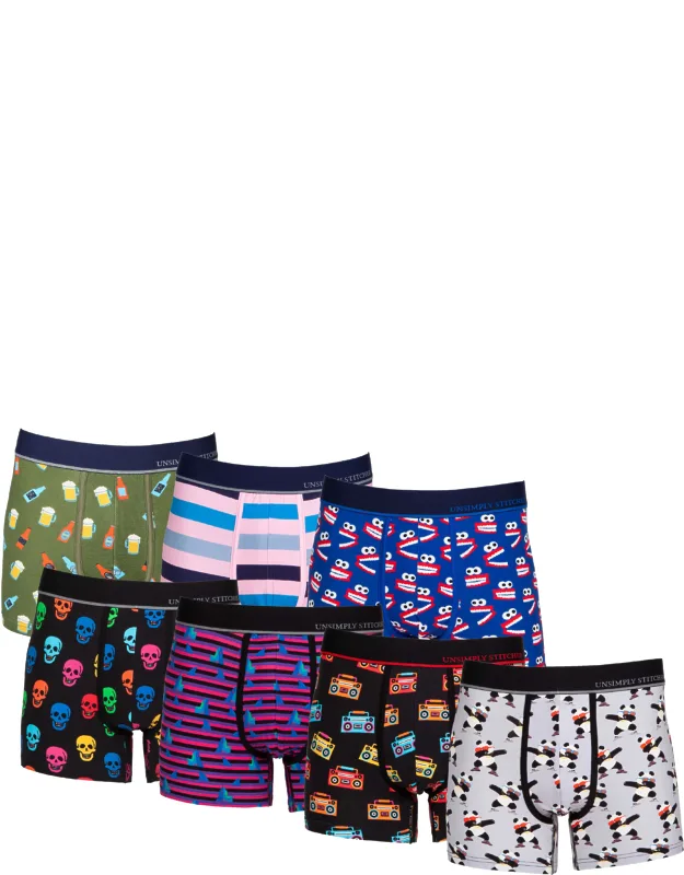 Boxer Trunk 7 Pack - 95% Cotton, 5% Spandex