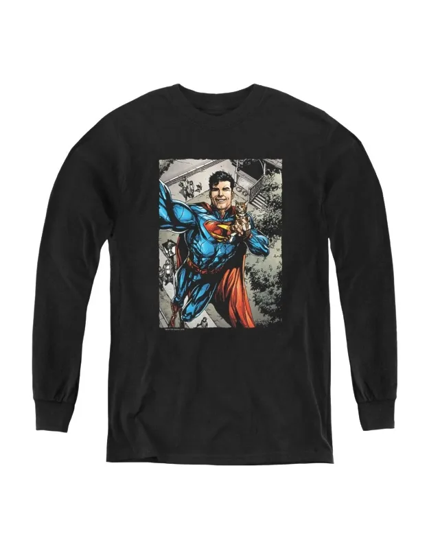 Superman Super Selfie Long Sleeve Tee