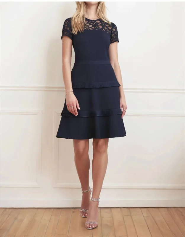 Lace Neckline Dress