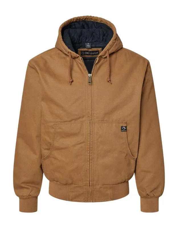 Dri Duck Cheyenne Boulder Cloth Hooded Jacket With Three-piece Hood And Heavy-duty Zipper Pull