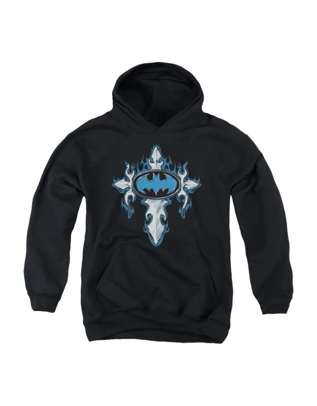 Batman Gothic Steel Logo Youth Pull Over Hoodie Stylish, Easy