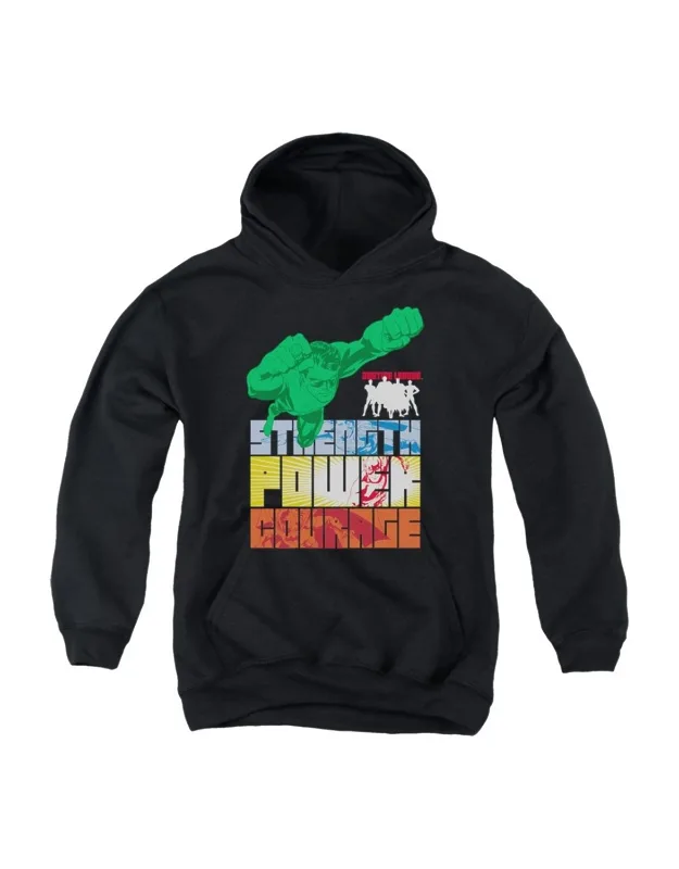 Justice League Of America Heroic Qualities Youth Pull Over Hoodie - Stylish Everyday Wear