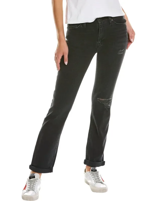 Nico Mid-rise Destruct Straight Ankle Jeans