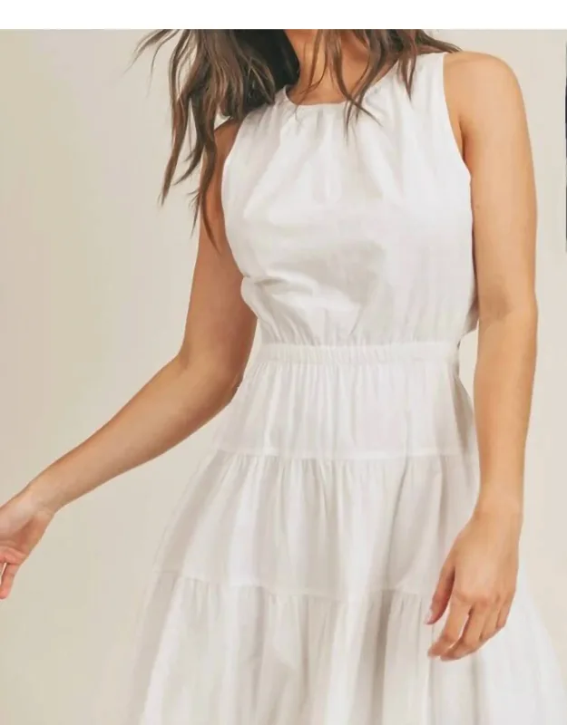 Elastic Waist Side Cut Out Maxi Dress
